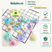 Bộ đồ chơi xúc xắc, lục lạc phát tiếng kêu kích thích vận động và giác quan 7 món hình thú đáng yêu cho bé