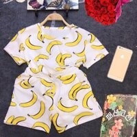 Bộ đồ cotton mặc nhà in hình