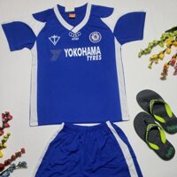 Bộ Đồ Đá Banh Cho Bé Trai Cổ Tim , Size Từ 10 kg đến 35 kg - 4 Màu (Xanh lá, Xám, Xanh cổ vịt, Xanh bích)