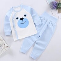 Bộ đồ dài tay cho bé trai bé gái sơ sinh 100% cotton nguyên chất hàng xuất khẩu cao cấp _ B57 _ Minnula