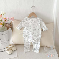 Bộ đồ dài tay mùa thu cho bé Bộ đồ trẻ sơ sinh bằng vải Cotton hoa 0-24 tháng