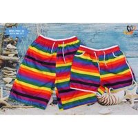 Bộ đồ đi biển cho gia đình hay cặp đôi hội nhóm set gồm áo thun và quần cầu vòng nổi bật DDB101  DONGPHUCSG - Bé gái - Size 2