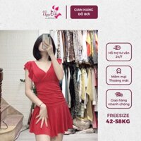 Bộ đồ đi biển váy liền thân đỏ - Bikini Ngọc Hà