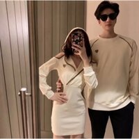 Bộ đồ đôi mùa Thu-Đông váy ngắn hở vai kết hợp áo thun