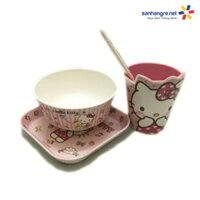 Bộ đồ dùng ăn hình Hello Kitty cho bé hàng xuất Nhật - Hồng