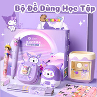 Bộ Đồ Dùng Học Tập Combo 6in1 Hình Pokemon,Kuromi,Ultraman Cao Cấp Cho Bé, Kèm Gọt Bút Chì, Bút Tẩy, Máy Hút Bụi,...