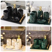 Bộ Đồ Dùng Nhà Tắm 6 Món Bằng Sứ Cao Cấp