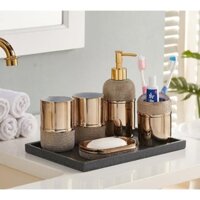 Bộ đồ dùng nhà tắm resin đính đá Kingsley KSL003