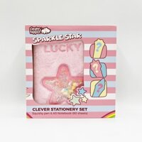 Bộ Đồ Dùng Văn Phòng Phẩm CLEVER HIPPO Sparkle Star Hồng NB1101/PINK