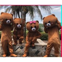 Bộ đồ gấu lầy đầu to 45cm brown mascot gấu trang phục mascot bộ đồ bán kẹo size khủng đầu to chất đẹp