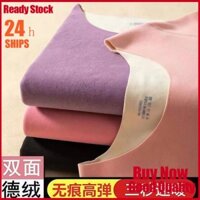 Bộ đồ giữ nhiệt dành cho nữ thu đông mẫu mới quần áo mùa thu liền mạch cổ tròn quần thu quần lót lót lót nhung dày dặn cho nữ