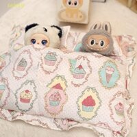 Bộ đồ giường búp bê SAINTY Labubububu, Giường mềm Túi ngủ đôi Labububu, Chăn Chăn Chăn dễ thương Gối chăn 20CM Quạt giường búp bê Quà tặng