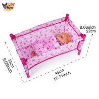 Bộ đồ giường đáng yêu, dành cho búp bê inch, cũng dành cho nhà búp bê Đồ nội thất phòng ngủ cho trẻ sơ sinh Trang trí đồ chơi