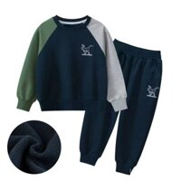 Bộ đồ hai mảnh cho trẻ em 1-8 tuổi mùa thu đông, tay áo dài + quần.