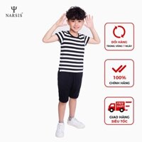 Bộ đồ hè bé trai Narsis KE0006 kẻ đen trắng quần đen