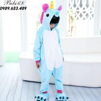 Bộ Đồ hình thú liền thân lông mịn Pijama dành Cho Người Lớn và Trẻ Em Hoạt Hình Cosplay - S