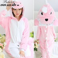 Bộ Đồ hình thú liền thân lông mịn Pijama dành Cho Người Lớn và Trẻ Em Hoạt Hình Cosplay - S