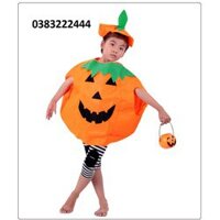 bộ đồ hóa trang halloween gồm áo,mũ,giỏ phù hợp cho bé trai và gái 3-8 tuổi
