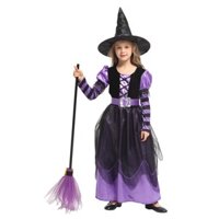 Bộ Đồ Hóa Trang Phù Thủy Đáng Yêu Cho Bé Gái Dịp halloween