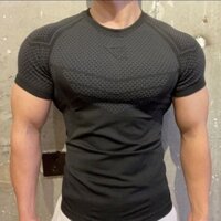 Bộ đồ huấn luyện chất liệu Gymshark Quần ngắn tay nam dài tay chất lượng cao Jiang Jinfu Siêu anh hùng Dòng cá mập khô nhanh khô nhanh