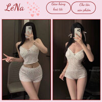 Bộ đồ-Jumpsuit phối Ren Mặc Nhà Sẵn Mút Xinh Xắn