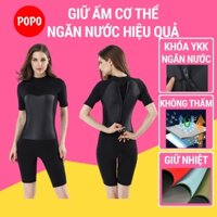 Bộ đồ lặn biển liền thân cộc tay nữ dày 2mm(MY071,072) POPO quần áo lặn biển nữ giữ ấm cơ thể SPORTY