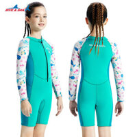 Bộ đồ lặn trẻ em 2.5MM, áo bơi dài tay một mảnh, đồ bơi giữ nhiệt cho bé gái, dày dạn, chống lạnh, quần short lướt sóng và lặn