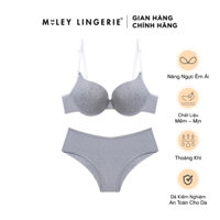 Bộ Đồ Lót Cotton Có Gọng Quần Lưng Xéo Cool Grey Being Me Miley Lingerie