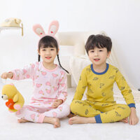 Bộ đồ lót Cotton nguyên chất dành cho trẻ em Bé trai Bé gái Quần áo dài tay mùa thu Quần dài tay vừa phải Trẻ em lớn