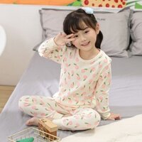 Bộ đồ lót Cotton nguyên chất cho bé gái Bộ đồ ngủ giữ nhiệt Quần áo mùa thu Quần dài