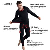 Bộ đồ lót giữ nhiệt mùa đông FUDESHE, Lớp đế có độ đàn hồi cao ấm áp dài cho nam, Vải lót không tay thân thiện với da Thời tiết lạnh cho nam