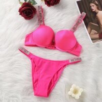 Bộ đồ lót kim cương giả thoải mái Victoria 's Secret Pink Push up Panty 2 mảnh gợi cảm EAMD