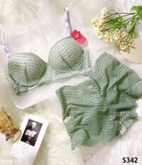 Bộ đồ lót nữ áo ngực ren có gọng đệm dày nâng ngực tạo khe S342