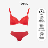 Bộ đồ lót nữ iBasic áo ngực và quần lót màu đỏ