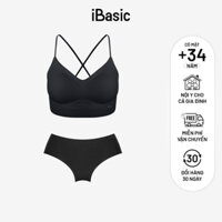 Bộ đồ lót nữ iBasic áo bralette dây chéo mút mỏng và quần lót không đường may BRAW169