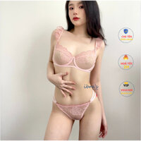 Bộ Đồ Lót Nữ IBRA, Áo Ngực Vai cánh tiên, Có gọng, Không mút Sexy , Quần Lót Nữ Lọt Khe Quyến rũ Gợi Cảm A59