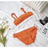 Bộ đồ lót nữ Kenli JENNY EBB56 Màu Trắng - Cam cực nổi bật- Set bikini women nổi bật - Kiểu dáng cá tính