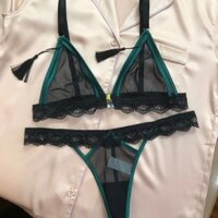 Bộ Đồ Lót Ren Mềm Đẹp Sexy, Áo Ngực Không Đệm Siêu Đẩy, Quần Lót Lọt Khe Quyến Rũ, Chất Liệu Thoáng Mát