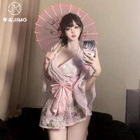 Bộ đồ lót sexy mới Kimono hoa anh đào Nhật Bản Bộ Đồ Ngủ Sexy Áo choàng tắm nơ ngọt ngào nữ nhập vai