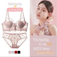 Bộ đồ lót Victoria's Secret kiểu tai thỏ, nút trước, sau, cho ngực lớn và nhỏ, chống chảy xệ 61 RAL8