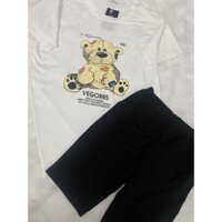 Bộ đồ lửng thun cotton, thấm hút mồ hôi, thoải mái, dưới 60kg