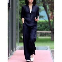 Bộ đồ mùa hè Bộ đồ thường ngày Bộ đồ nữ Bộ đồ vải lanh Cotton thời trang dành cho nữ