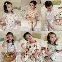 Bộ đồ mùa hè cho bé gái, bé trai từ 8-3kg thun cotton mềm mịn mát kiểu lửng chính hãng Ambb Kids mã V121