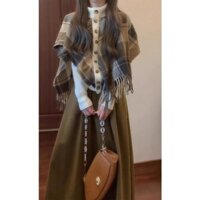 Bộ đồ mùa xuân cao cấp, áo len thanh lịch, váy ngắn hai mảnh cho phụ nữ