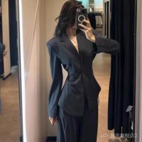 Bộ đồ mùa xuân hè phong cách Hàn, bộ đồ chống nắng, bộ đồ phong cách Y2K ngọt ngào và cay, [Bán chạy tại cửa hàng] Áo khoác cho phụ nữ, thiết kế mới mùa xuân thanh lịch, áo khoác giảm eo, bộ đồ quần ống rộng