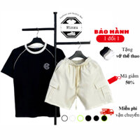 Bộ Đồ Nam mùa hè, áo thun nam, quần kaki nam, bộ quần áo nam boy phố Cộc Tay logo ABC In Chữ họa tiết