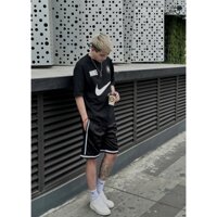 Bộ đồ nam mùa hè chất cotton cổ tròn Nike màu đen,họa tiết, đồ thể thao nam thoáng khí siêu nhẹ cao cấp