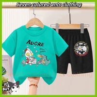 Bộ đồ ngắn tay bé trai 2024 Phong cách mới Mùa hè Ultraman Quần Short Quần áo trẻ em Quần áo mùa hè Bộ đồ hai mảnh