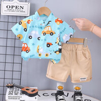 Bộ đồ ngắn tay cho trẻ em 0-5 tuổi, Áo bé trai mùa hè + Quần Short Bộ đồ 2 món, Quần áo trẻ em