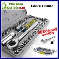 Bộ đồ nghề 40 món thiết bị -  Bộ dụng cụ sửa chữa ô tô và xe máy gồm 39 dụng cụ và 1 hộp đựng tiện lợi